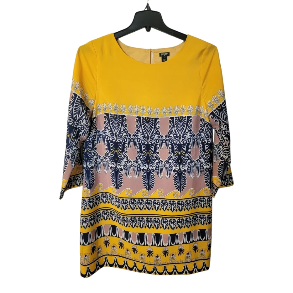J Crew Jules Shift Scroll‎ Print Dress 12